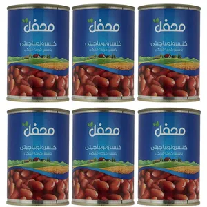 کنسرو لوبیا چیتی محفل در سس گوجه فرنگی - 380 گرم بسته 6 عددی