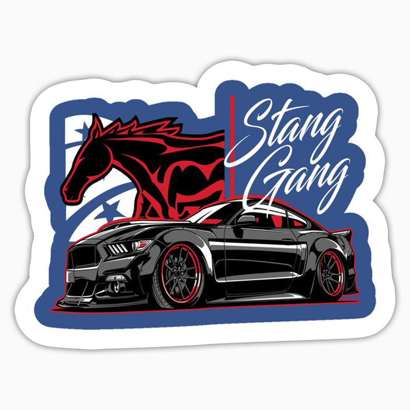 استیکر لپ تاپ و موبایل بووم طرح ماشین مدل Ford Mustang کد LA27