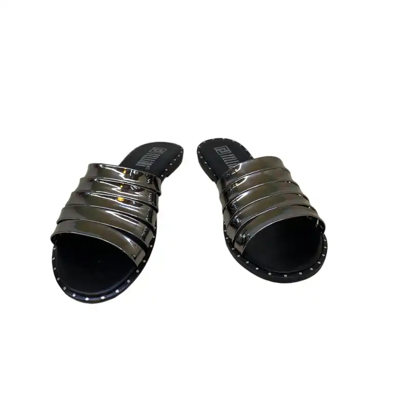 صندل زنانه مدل نـــــــادیــــا ورنی رنگ پلاتینی