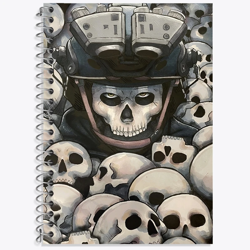 دفتر زبان 50 برگ خندالو مدل سه خط طرح گوست کال آف دیوتی (Call Of Duty) کد N3605