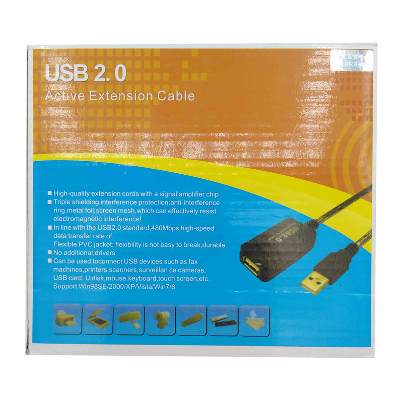 کابل افزایش طول USB شارک مدل تک بافر طول 20 متر