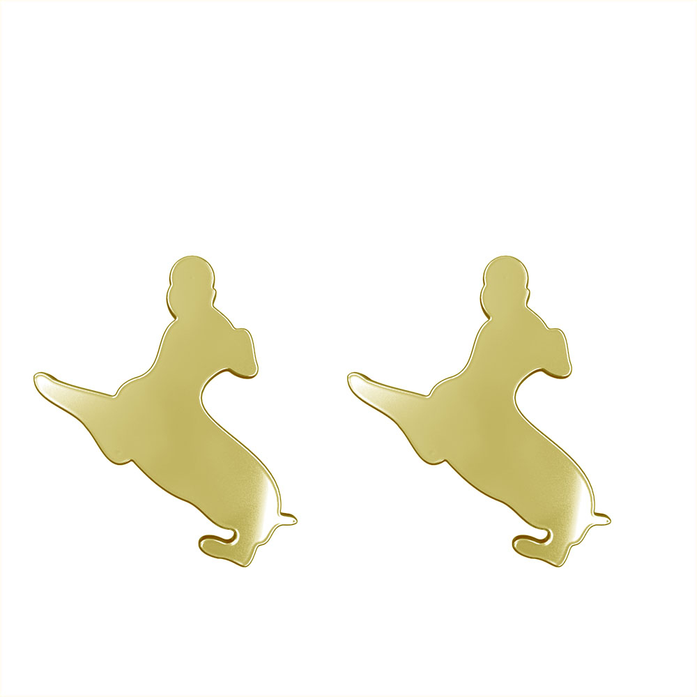 گوشواره طلا 18 عیار زنانه مدوپد مدل سگ کد GA1-16570