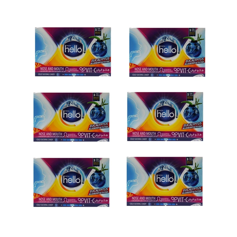 آبنبات سرد خوشبو کننده دهان هلو مدل بلوبری آویشن مجموعه 6 عددی