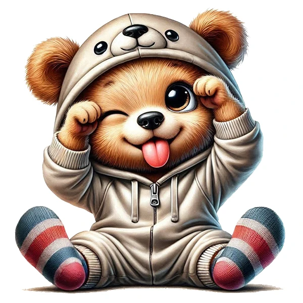 استیکر پارچه و لباس پاد آفرین طرح خرس بامزه کد 899