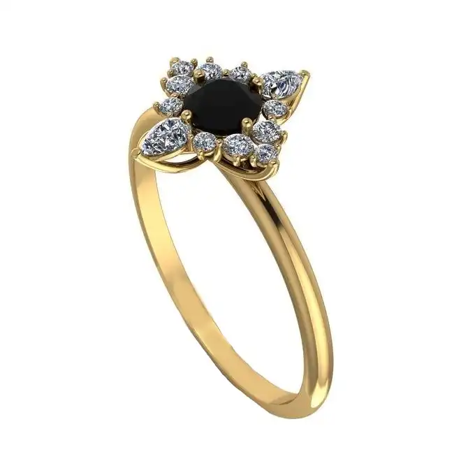 انگشتر طلا 18 عیار زنانه قیراط مدل تک سنگ کد GH5687