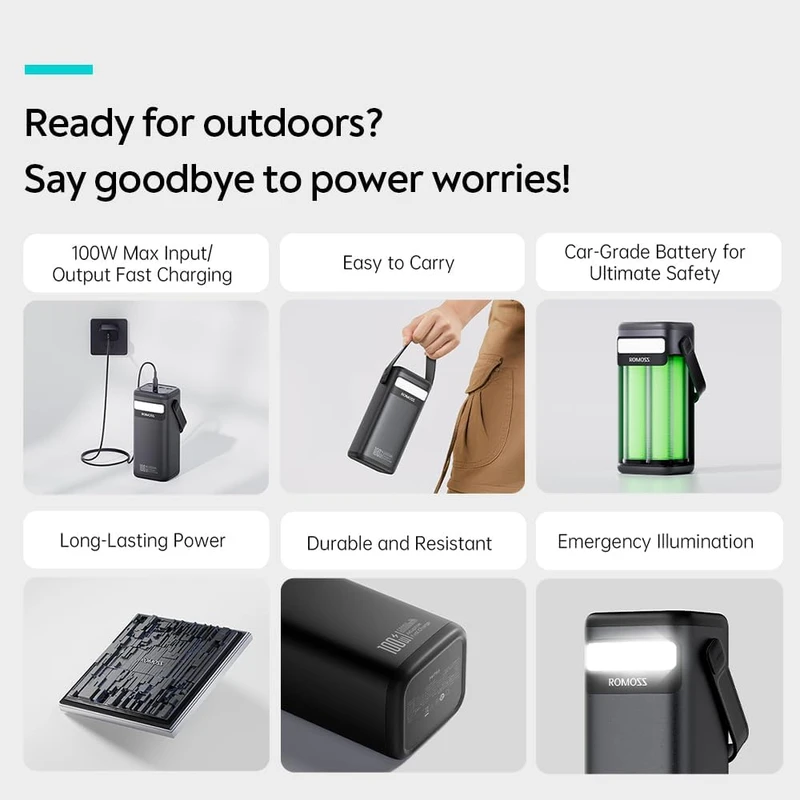 عکس شماره 6 : پاوربانک 100 وات راموس مدل m60 ظرفیت 60000 میلی آمپر ساعت