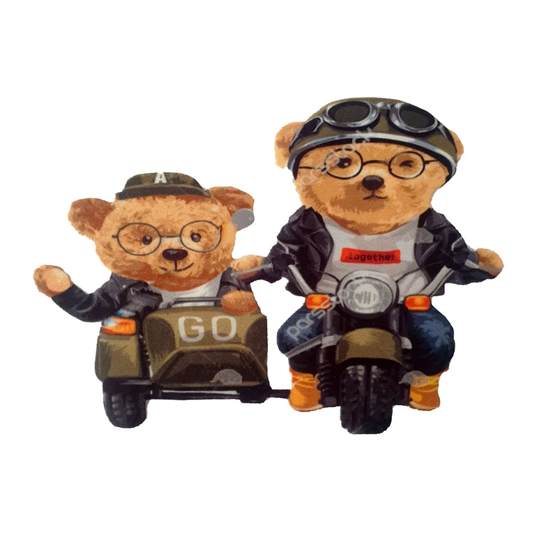 استیکر پارچه و لباس مدل خرسهای موتورسوار 