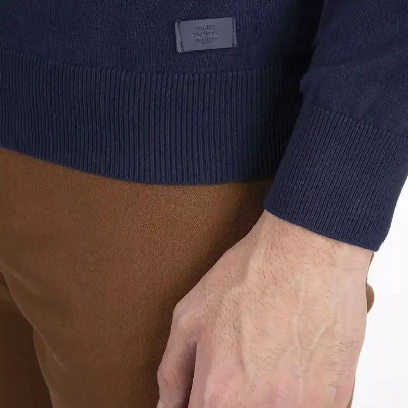 پلیور مردانه جوتی جینز مدل یقه ایستاده کد 1221133 رنگ سرمه‌ای