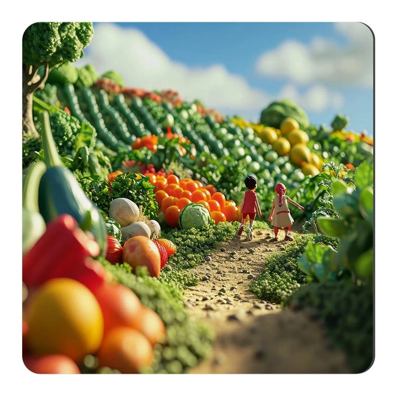  مگنت صباطرح مدل  کودکان در مزرعه میوه ها کد M664