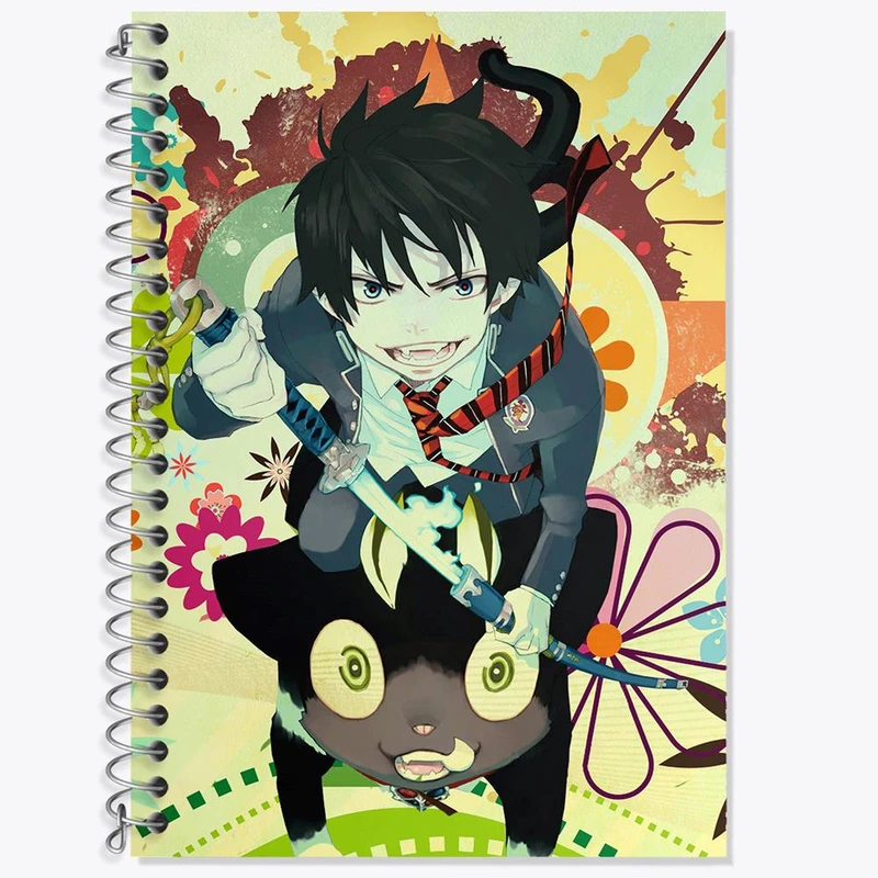 دفتر زبان 50 برگ خندالو مدل دو خط طرح رین انیمه جنگیر آبی کد 16371