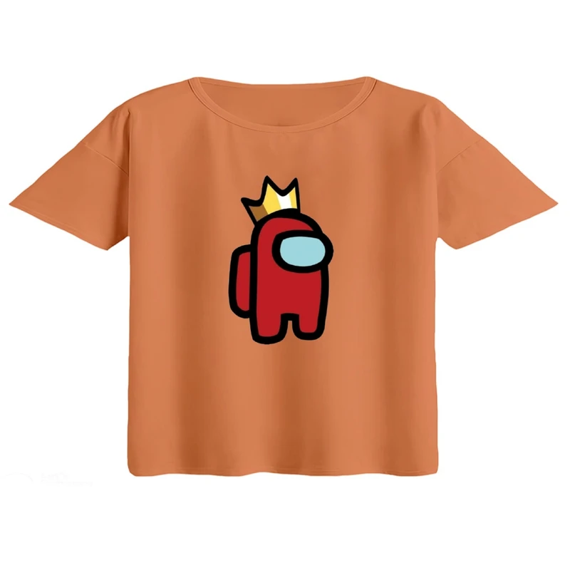 کراپ تی‌شرت آستین کوتاه زنانه مدل among us