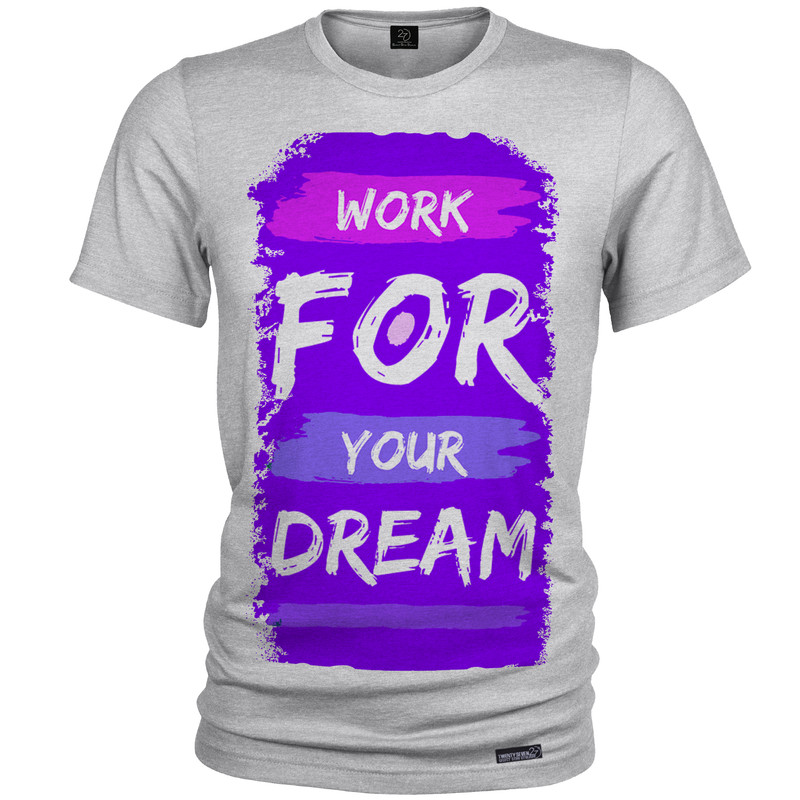 تی شرت آستین کوتاه مردانه 27 مدل Work For Dreams کد MH1196