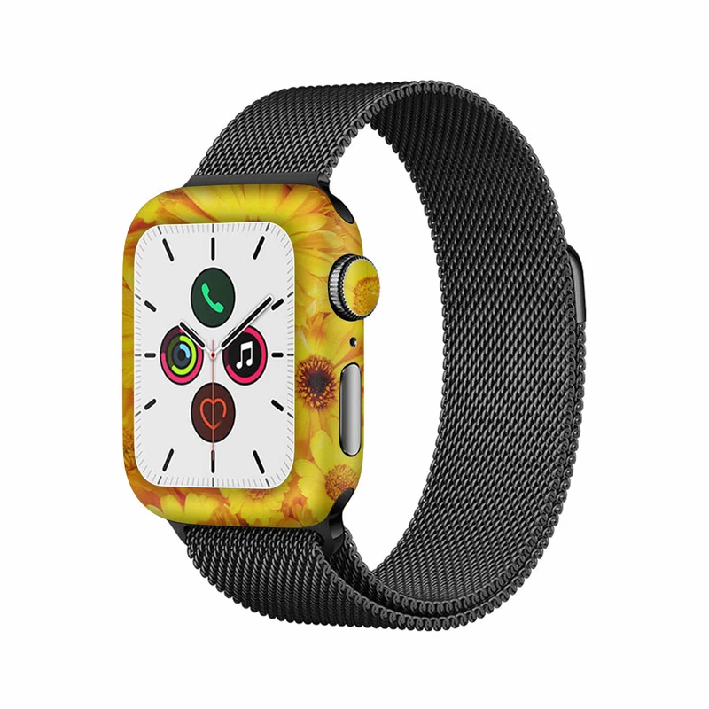 برچسب ماهوت طرح Yellow-Flower مناسب برای اپل واچ Watch 5 40mm