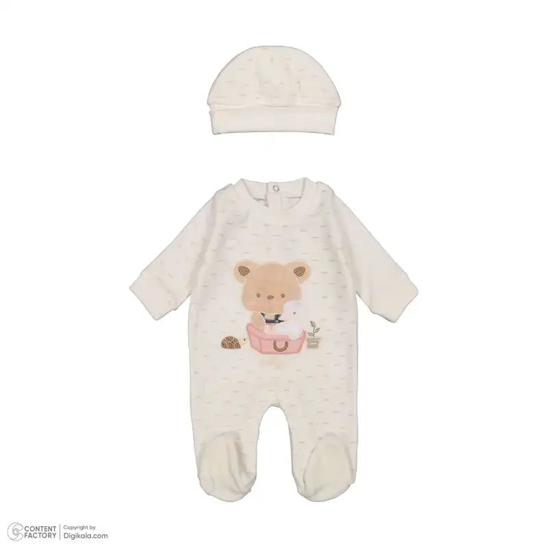 ست سرهمی و کلاه نوزادی دخترانه ایندیگو مدل 421157