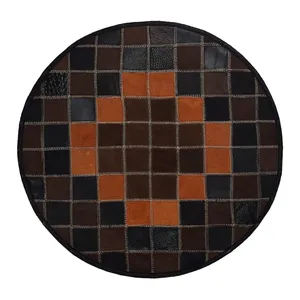 کلاژ فرش پوست و چرم طرح چهار خانه مدل MA-2