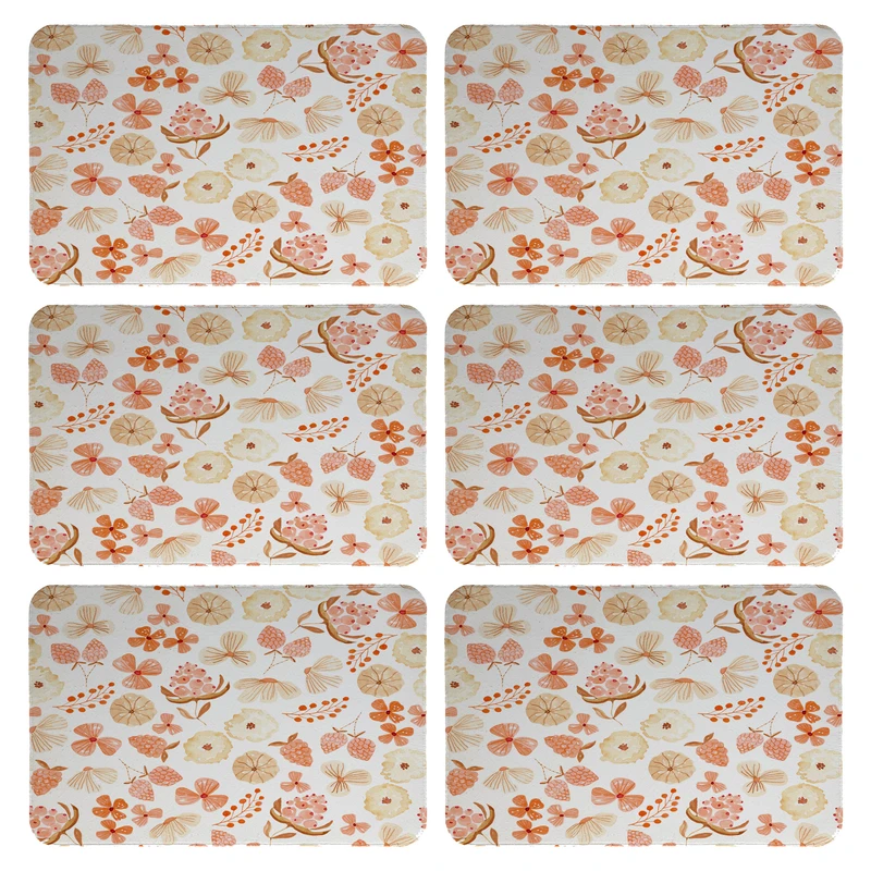 زیربشقابی طرح گل کد 9339 بسته 6 عددی 