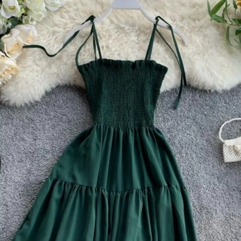 پیراهن ساحلی زنانه مدل تابستانی رنگ سبز