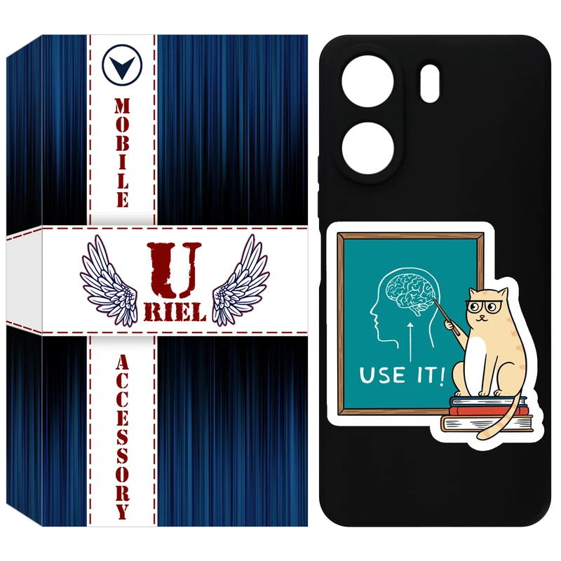 کاور یوریل مدل KSH کد 95 طرح گربه عاقل مناسب برای گوشی موبایل شیائومی Redmi 13C 4G / Poco C65