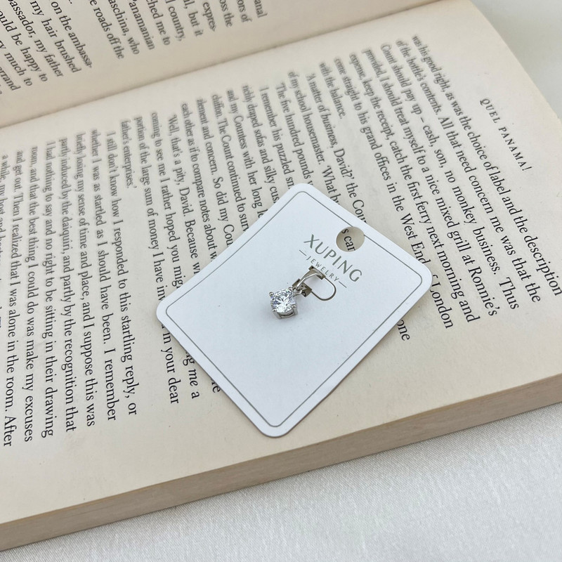 آویز گردنبند زنانه ژوپینگ مدل تک نگین مربع کد N4565