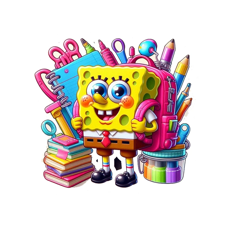 استیکر پارچه و لباس پاد آفرین مدل باب اسفنجی کد 1519