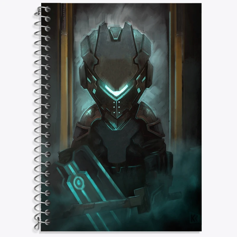 دفتر زبان 50 برگ خندالو مدل سه خط طرح بازی دد اسپیس (Dead Space) کد 34984