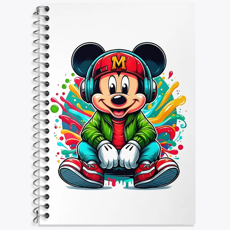 دفتر زبان 50 برگ خندالو مدل دو خط طرح میکی موس کد N5087