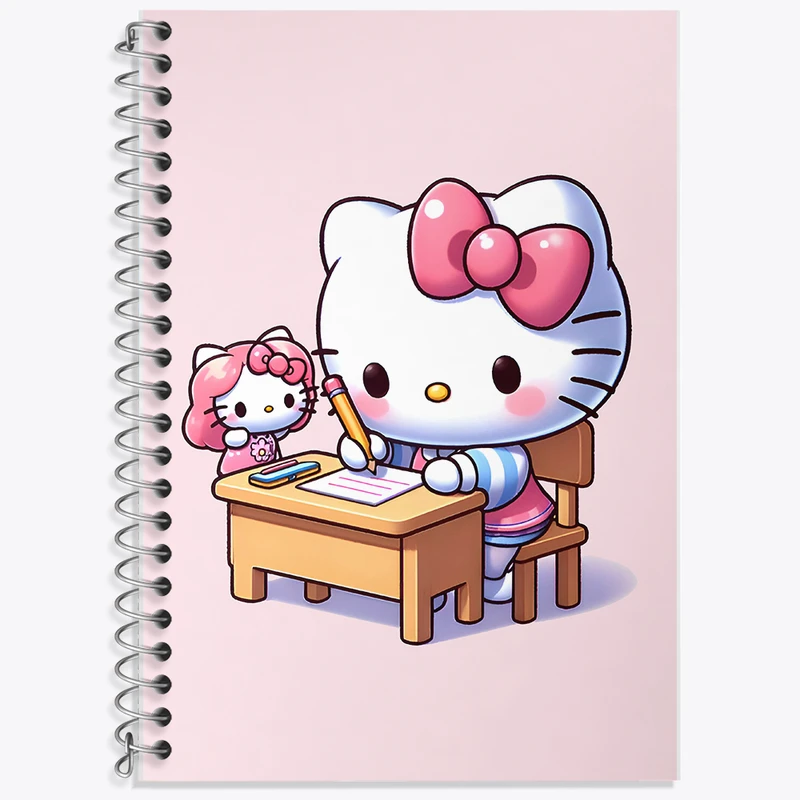 دفتر زبان 50 برگ خندالو مدل سه خط طرح هلو کیتی (Hello Kitty) کد F7195