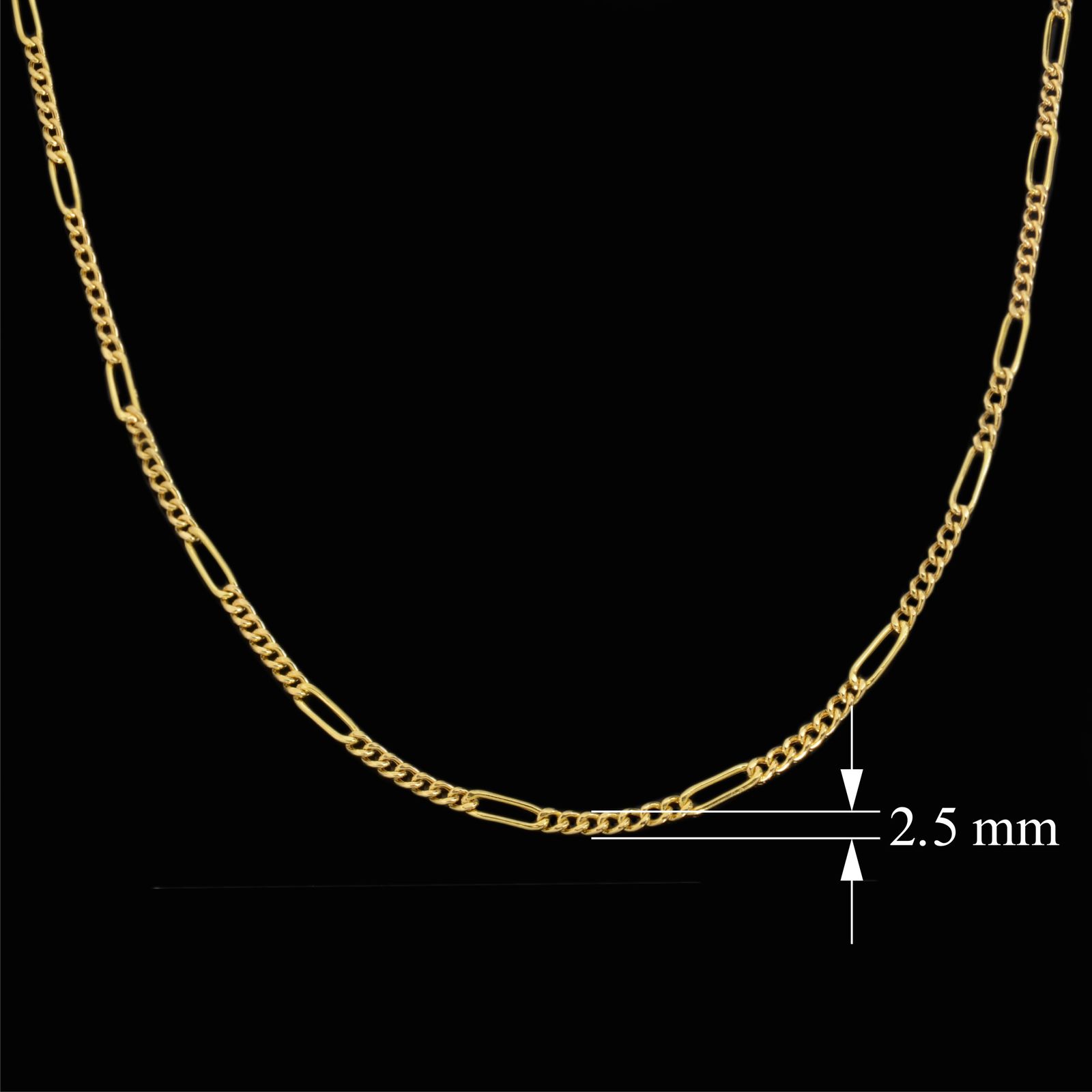 زنجیر طلا 18 عیار زنانه طلای مستجابی مدل فیگارو کد M02 -  - 2