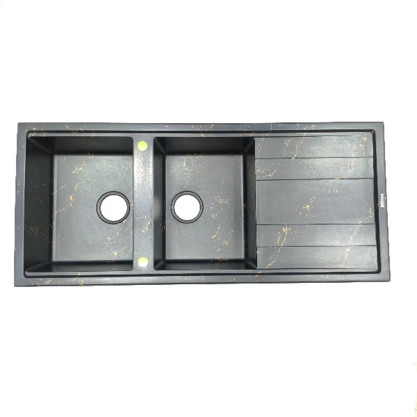 سینک ظرفشویی گرانیت توکار دو لگنه رابیتس مدل R-1002BG