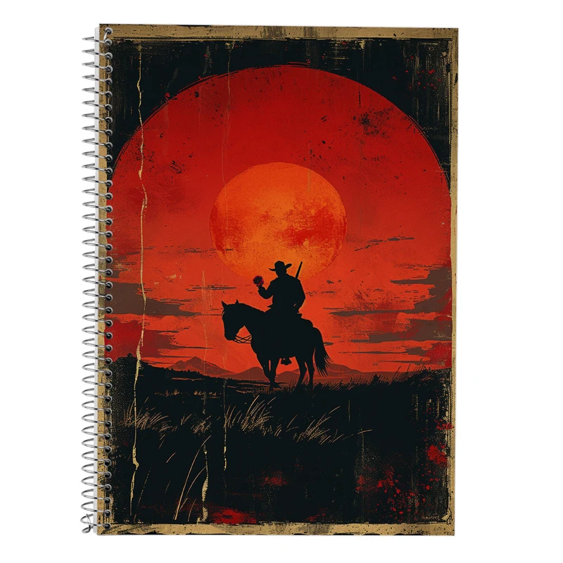 دفتر زبان 50 برگ مدوپد مدل دو خط طرح رد دد red dead کد DF13524