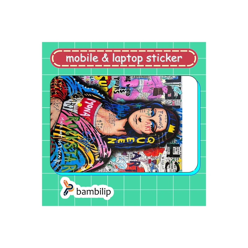 استیکر بامبیلیپ مدل کارت عابر طرح مونالیزا و نقاشی خیابانی کد 2530313