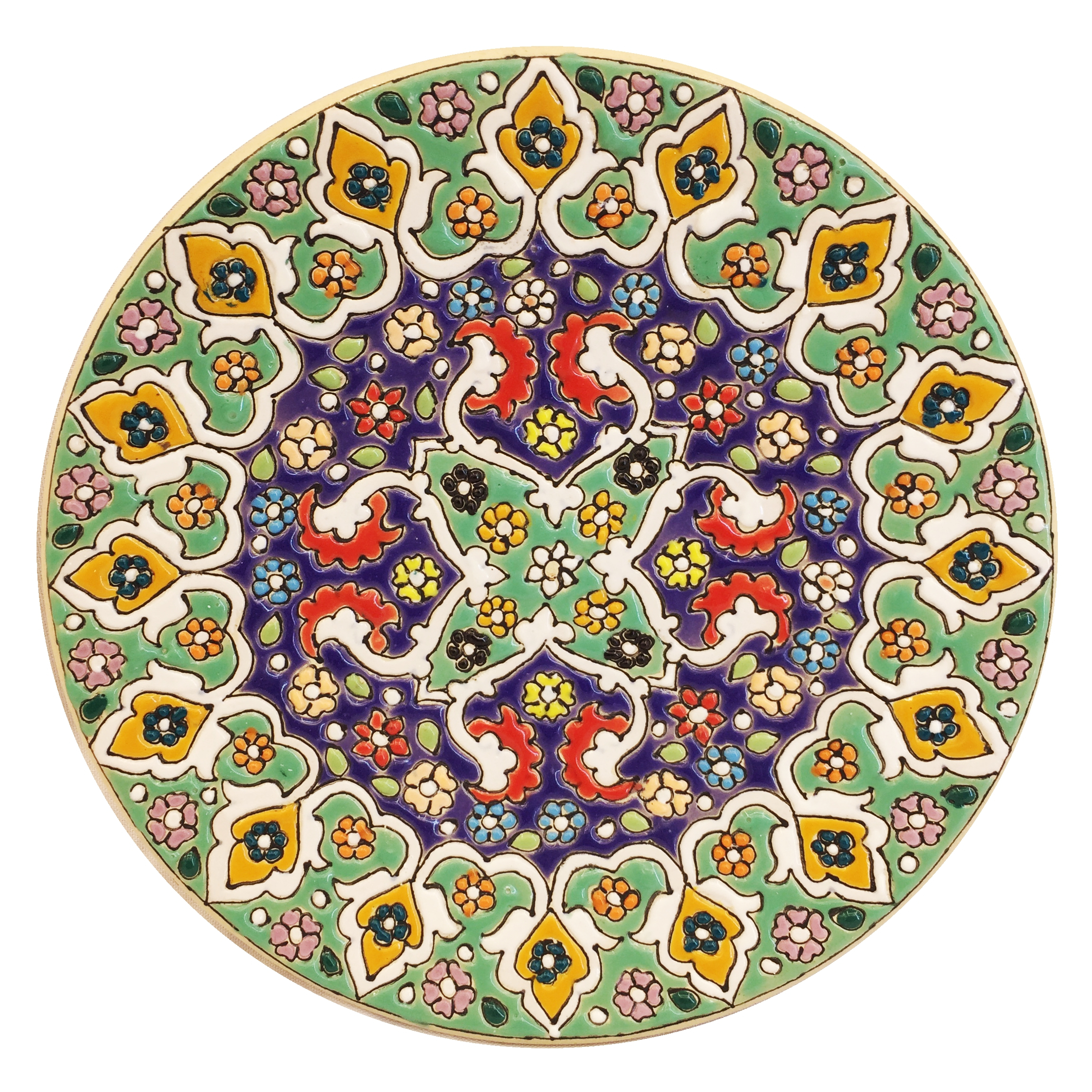 بشقاب میناکاری سفالی زمانیان کد ZMN15042