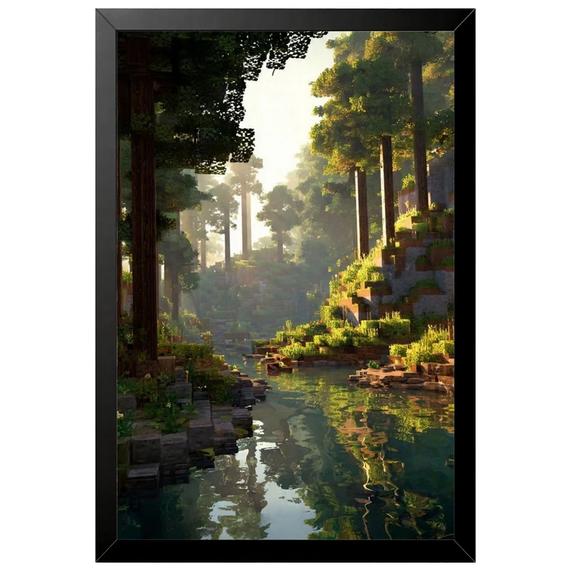 تابلو بکلیت طرح گیمینگ ماینکرفت Minecraft مدل B-po2313 فریم مشکی