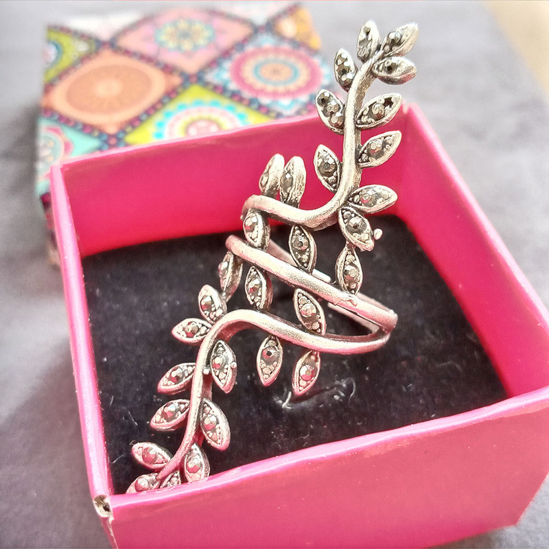 انگشتر زنانه مدل برگ شامادورا کد shama-2r انگشتر زنانه مدل برگ شامادورا کد shama-2r