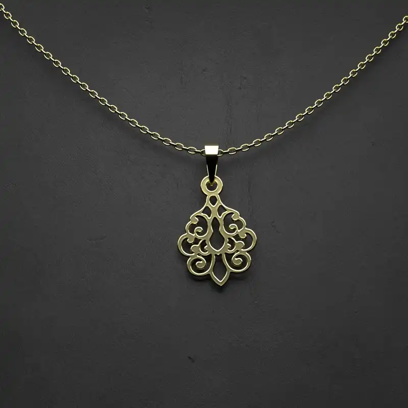 گردنبند طلا 18 عیار زنانه مدوپد مدل هندسی کد UU2-1-1014