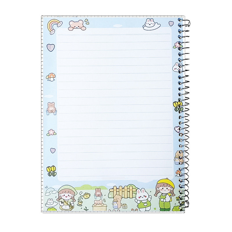 دفتر 60 برگ آلما مدل کارتونی طرح حاشیه دار کد 7620