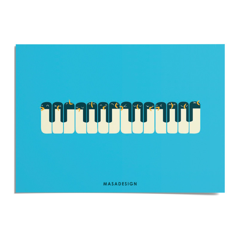کارت پستال ماسا دیزاین طرح پیانو مدل POSH061