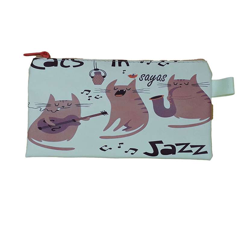 کیف لوازم آرایش زنانه مدل کتابی طرح 3 گربه