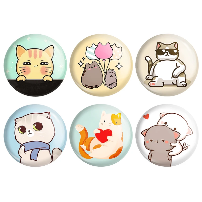 مگنت خندالو طرح گربه Cat کد 1444B مجموعه 6 عددی