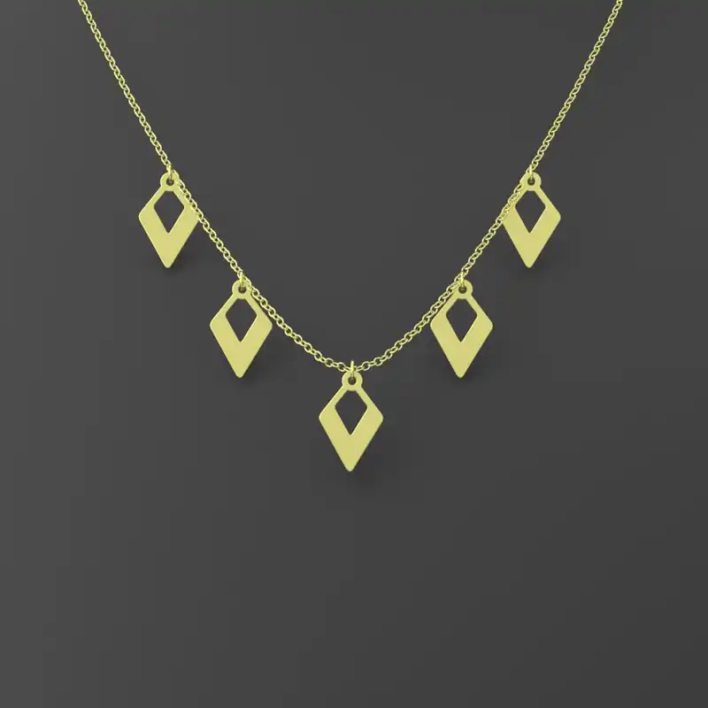 گردنبند طلا 18 عیار زنانه مدوپد مدل لوزی کد RNA11951