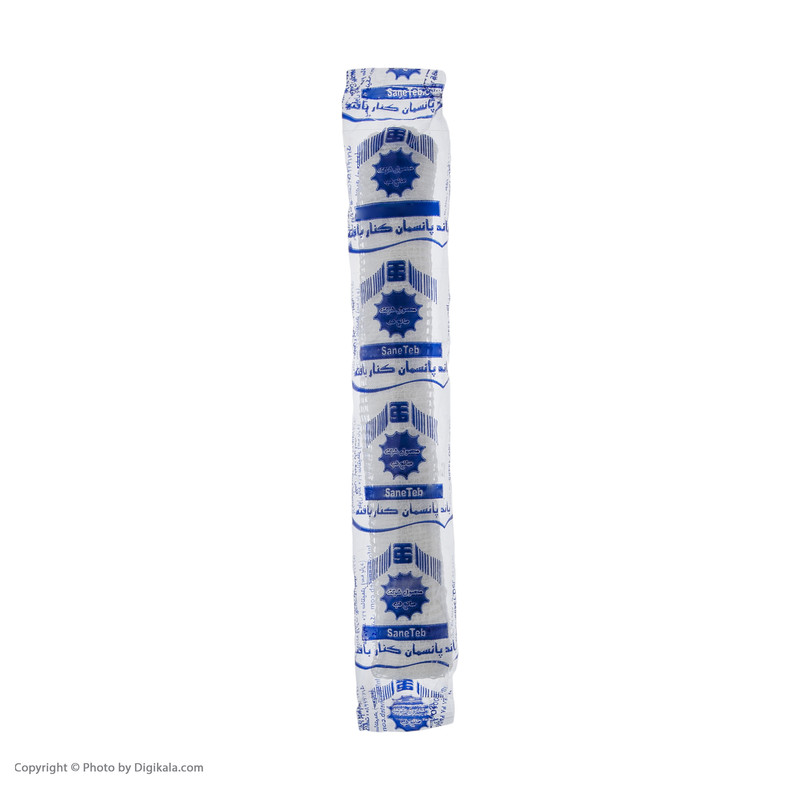 باند پانسمان صانع طب مدل کنار بافته 5 سانتی متر بسته 20 عددی