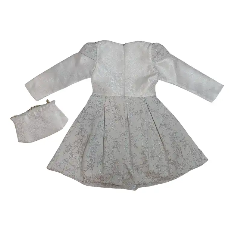 ست پیراهن و کیف دخترانه مدل ASH592 رنگ طوسی