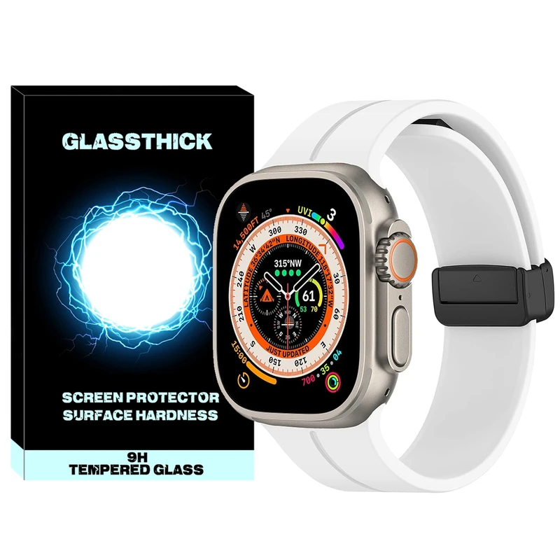 بند گلستیک مدل Magnetic-ORG-GL مناسب برای ساعت هوشمند هاینو تکو T92 Ultra max 49mm / T93 Ultra max / T94 Ultra max 49mm / T89 Ultra max / T99 Ultra max 49mm