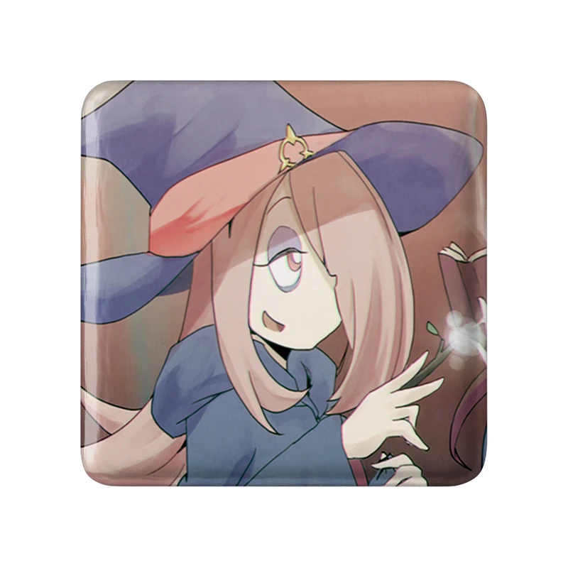 مگنت خندالو طرح جانسون و اکو و سوسی انیمه جادوگران کوچک Little Witch Academia  مدل مربعی کد 22881