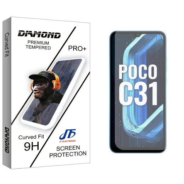 محافظ صفحه نمایش جی اف مدل Diamond Glass مناسب برای گوشی موبایل شیائومی Poco C31