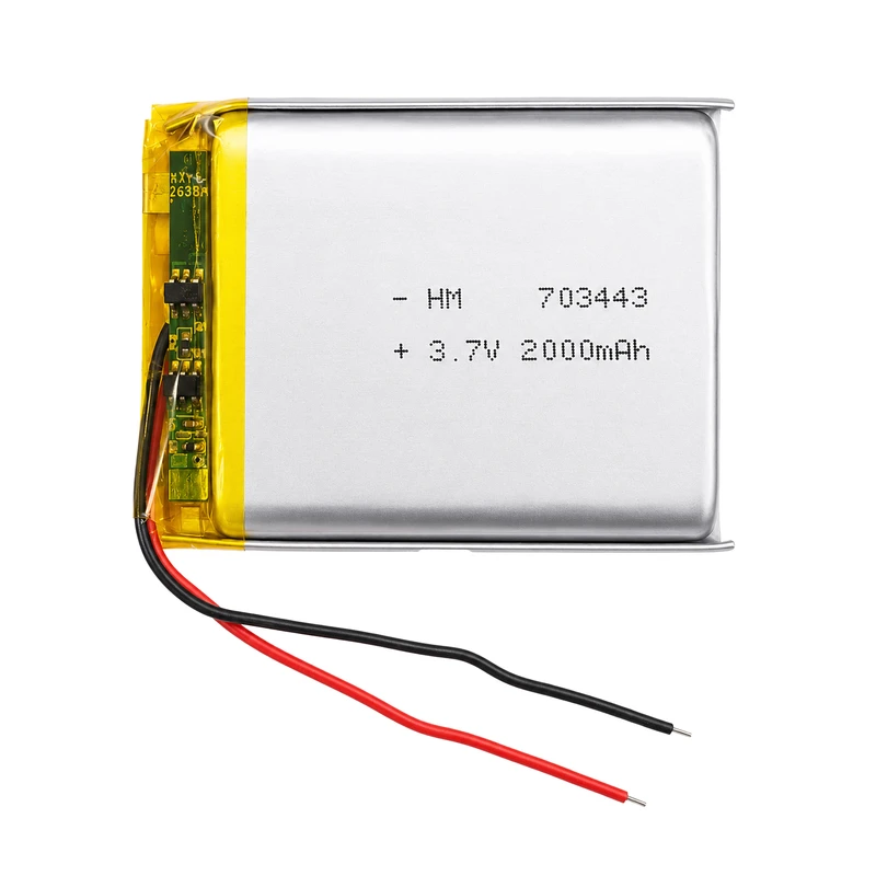 باتری لیتیومی قابل شارژ مدل HM-703443 ظرفیت 2000 میلی‌ آمپر ساعت