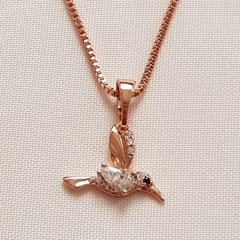 گردنبند زنانه ژوپینگ مدل پرنده نگینی 14311