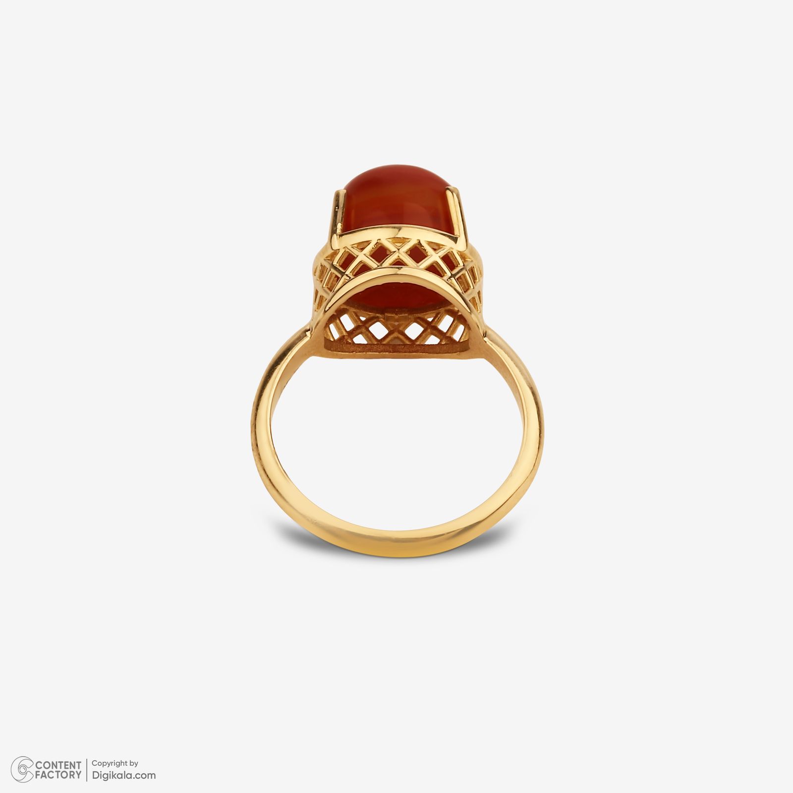 انگشتر طلا کم اجرت 18 عیار زنانه گلدم مدل R344006 سایز 56 -  - 7