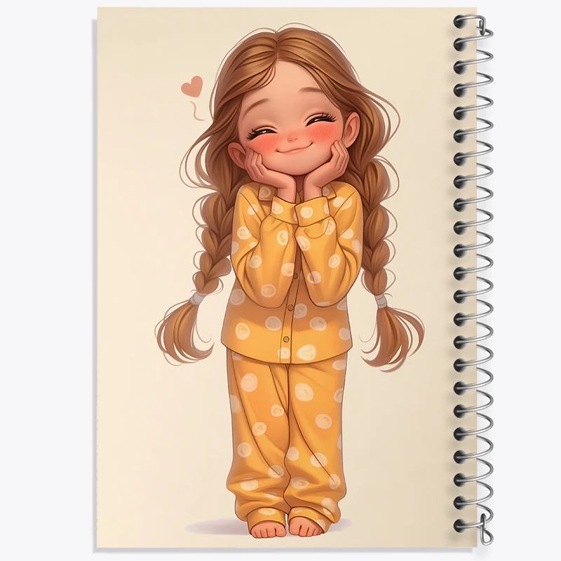 دفتر ژورنال نویسی 50 برگ خندالو مدل نقطه ای طرح دخترانه کیوت کد F6613