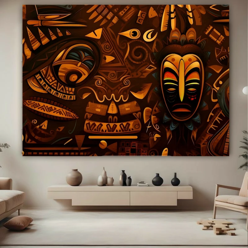 تابلو بوم طرح مخمل نقاشی بوهو مکزیکی کد FP105565